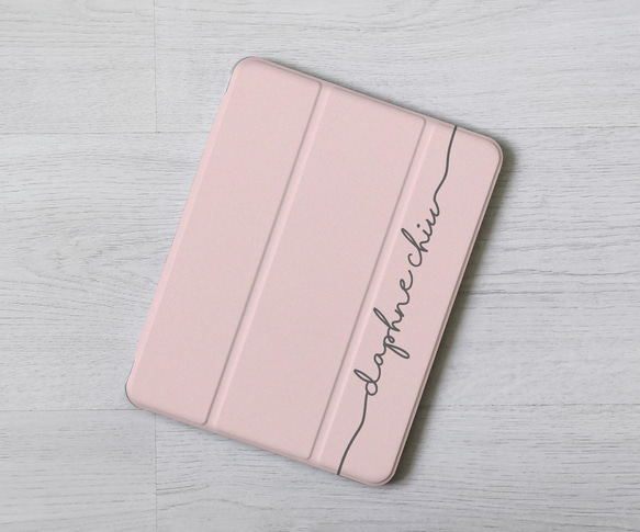 粉紅免費加名字 iPad Pro mini Air 3 4 6 10.5 10.9 11 12.9吋 翻蓋式筆槽保護套 第5張的照片