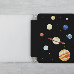 太空星球宇宙木星土星iPad Pro mini Air 3 4 6 10.5 10.9 11 12.9吋翻蓋式筆槽保護套 第2張的照片
