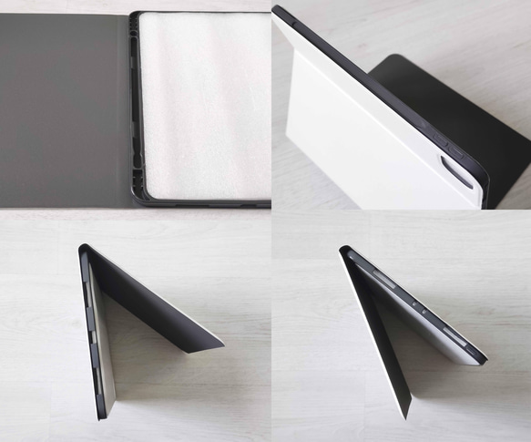 グレー 木製パターン名前追加iPadケースApple Pencil対応 Air 4 5 mini 6 Pro 10.5 4枚目の画像