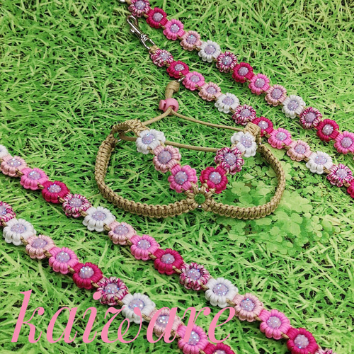 パラコードのリード お花畑タイプ 犬 パラコード花リード オプションで