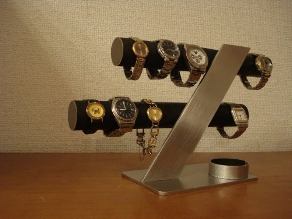誕生日プレゼントにどうぞ　 ブラック6～8本掛けデザイン腕時計スタンド 3枚目の画像