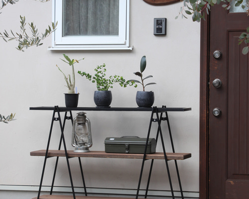 るる　アイアン　家具　シェルフ　棚　植物　ラック 楽天市場】アイアン シェルフ 2段 植物棚 サイズ変更可