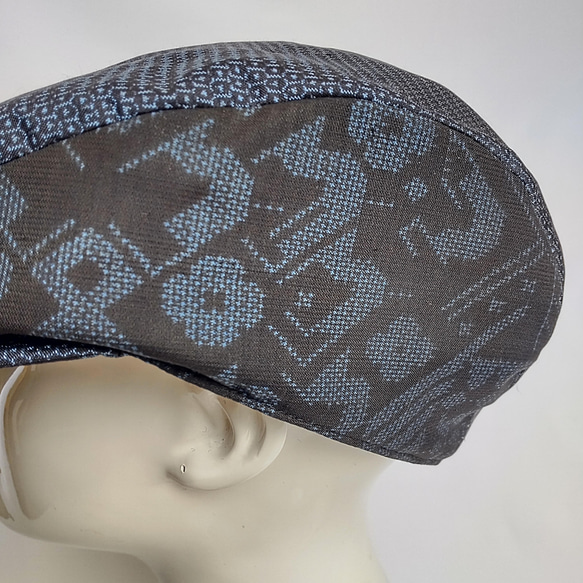Oshima Tsumugi 狩獵帽：玳瑁紋 x 幾何紋 / 免費尺寸調整 / 日本免運費 / 2202h03 第11張的照片