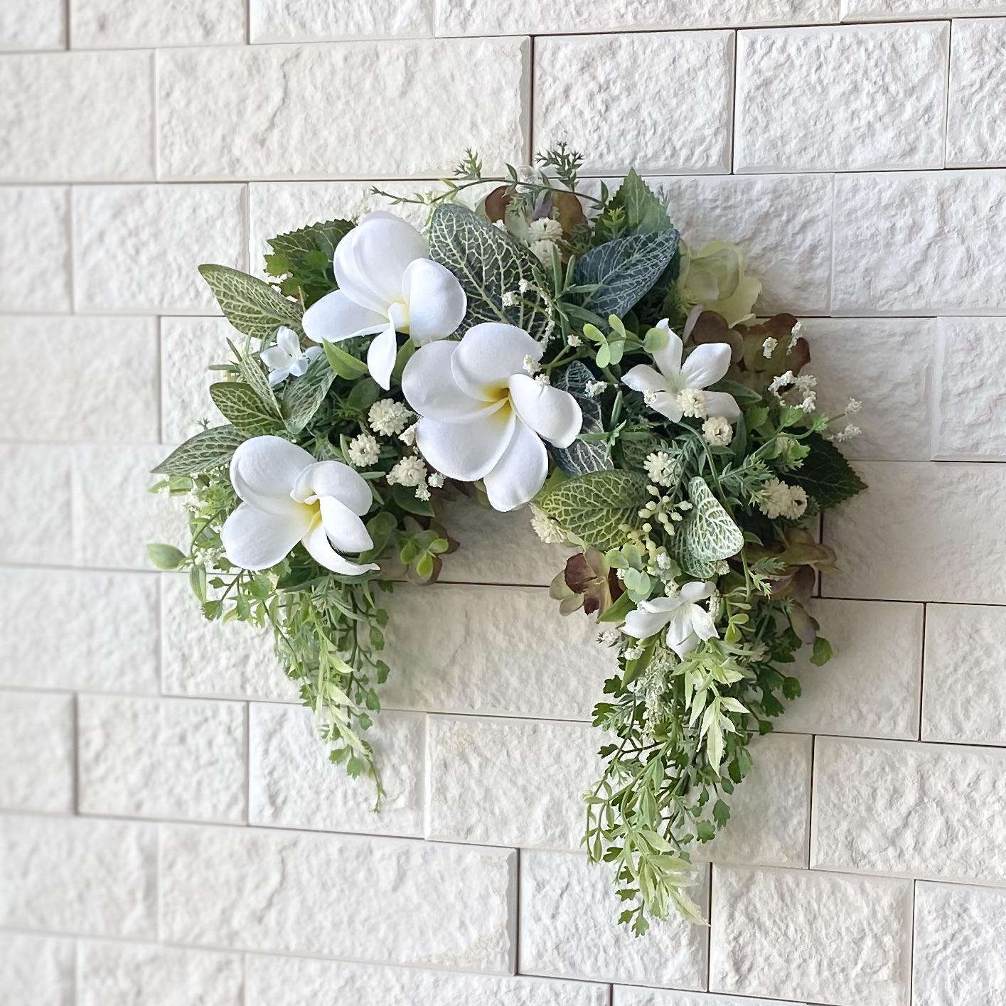 新春限定価格　＜幸せが降り注ぐ　馬蹄形リース＞　『Kahala』　ハワイアンリース