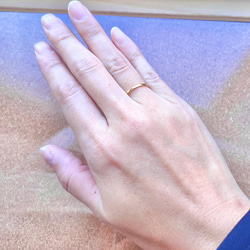 アレルギー対応◎チタン製キラキラダイヤカット華奢リング　ゴールド 5枚目の画像