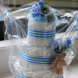 オムツケーキ◆男の子用☆出産祝い☆新生児ギフトに 2枚目の画像