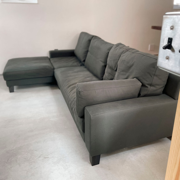 ＼送料無料／[Chill Sofa] チルソファ カウチソファ リビング 帆布 270cm L字コーナー-201- 4枚目の画像