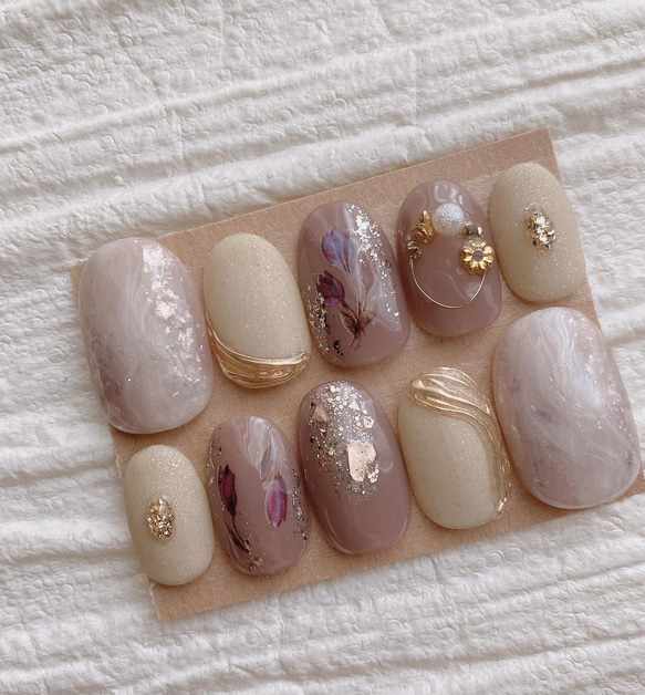 現品 サイズ変更不可 ネイルチップ ニュアンスネイル 成人式 卒業式 前  