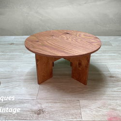 大人用【ちゃぶ台／ペケ台】アンティーク調☆組み立て式☆円形テーブル