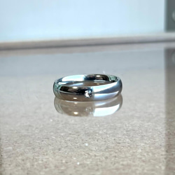 刻印可能◎ステンレス製4mmCZペアリング　指輪　ピンキーリング 2枚目の画像
