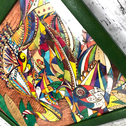 【sold-out】ガネーシャ・アジアンインテリアボタニカルアート太子サイズ額付き 5枚目の画像