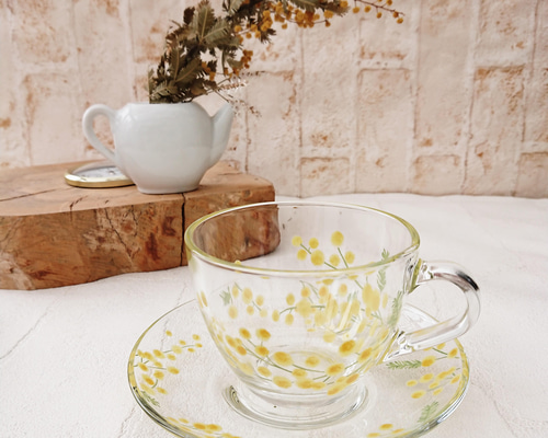 【オーダー】すりガラス風バレッタ ミモザ オーダー】すりガラス風バレッタ ミモザ