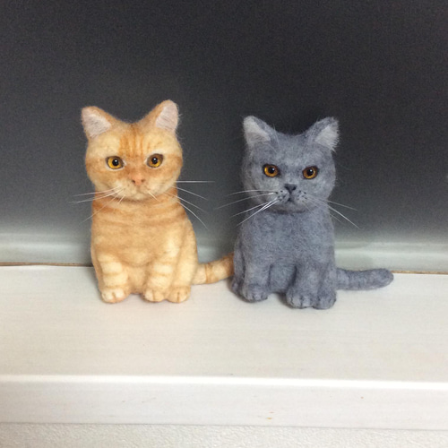 羊毛フェルト ミニねこブローチ ブリティッシュショートヘア 羊毛 
