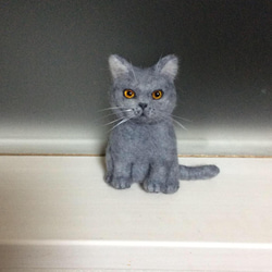 羊毛フェルト 窓ねこ フォトフレーム茶とら 羊毛フェルト haluhalu