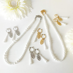 ハレノヒに..《2点Set＊イヤリング＆ネックレス》Infinity with Bubbles pearl/Silver 15枚目の画像