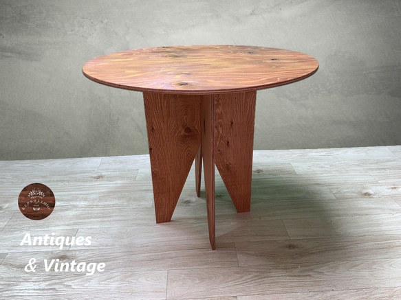 【ダイニングテーブル／ペケ台】☆組み立て式☆円形テーブル 