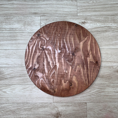 アンティーク木製 半円形 サイドテーブル 1台限定【おしゃれ十字継ぎはぎ円卓☆ダイニング☆サイドテーブル