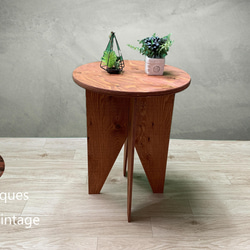 1台限定【おしゃれ十字継ぎはぎ円卓☆ダイニング☆サイドテーブル