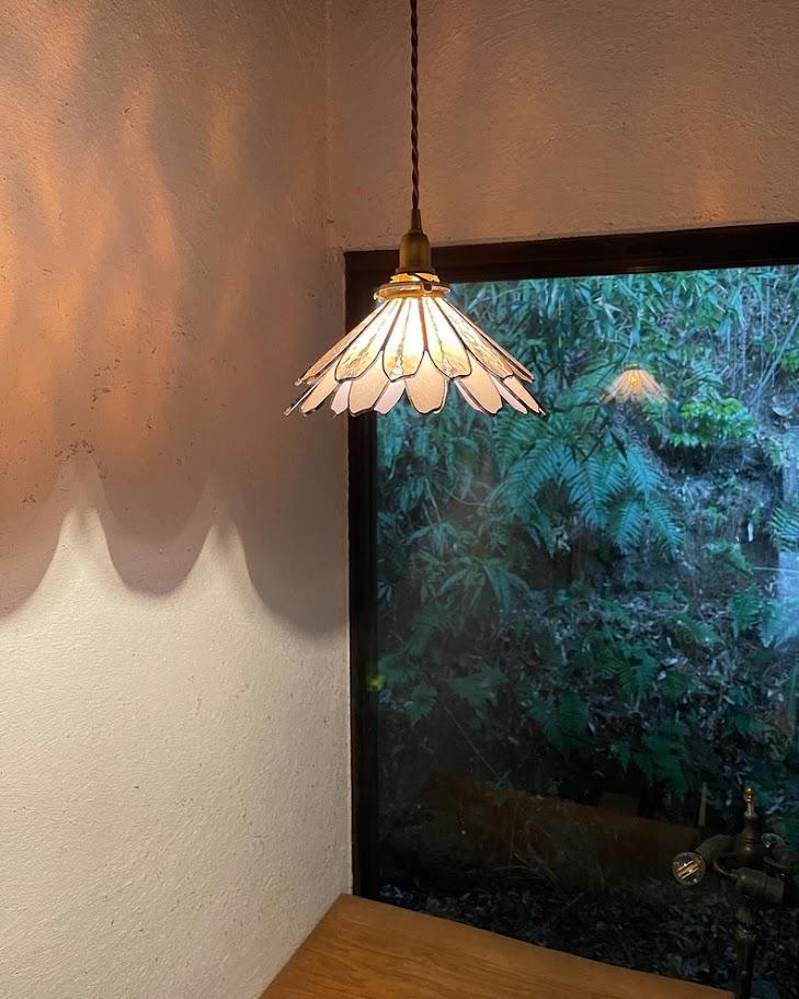 淡花（ステンドグラスの吊りランプ）