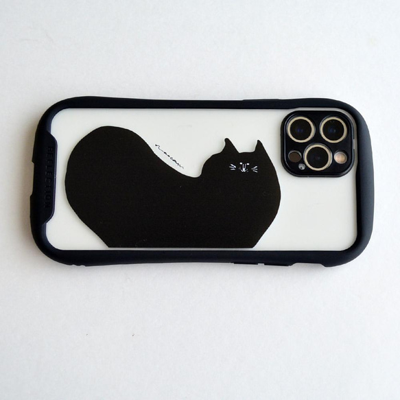【iphone15対応】まったり黒猫 iphoneクリアグリップケース 16枚目の画像
