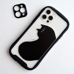 【iphone15対応】まったり黒猫 iphoneクリアグリップケース 18枚目の画像