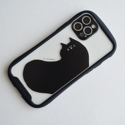 【iphone15対応】まったり黒猫 iphoneクリアグリップケース 15枚目の画像
