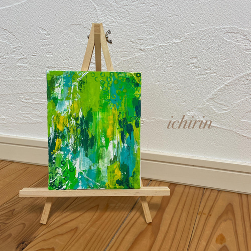 緑のざわめき 原画 アクリル画 抽象画 モダンアート 緑 グリーン 絵画