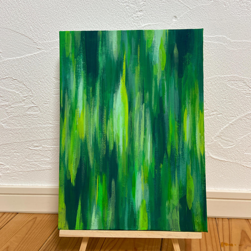 呼吸 原画 抽象画 モダンアート 瞑想 グリーン 緑 絵画 ichirin