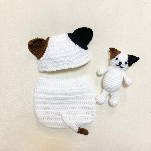 手編み風かごセット【ねこ】♪ニューボーンフォト撮影衣装　小道具　ベビーフォト nana-happy-shop_a-set-011