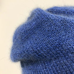 NZポッサム・メリノ・シルク　薄くて軽いシンプルメリヤス帽　エレクトリックブルー 10枚目の画像