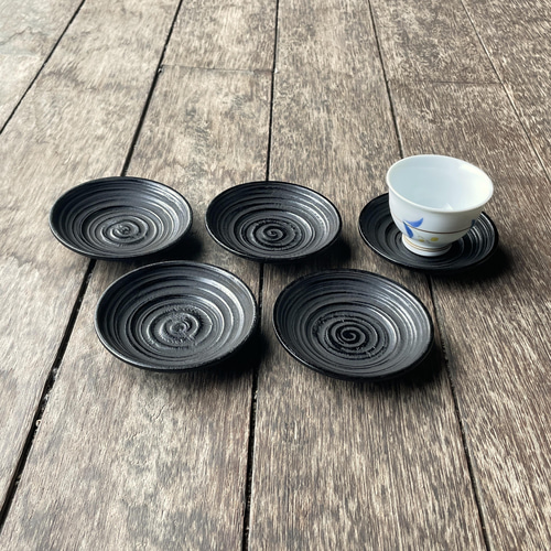 茶托 桟俵象谷塗 φ9cm 【香川漆器/87.5】 小皿 87.5(ハチジュウナナ