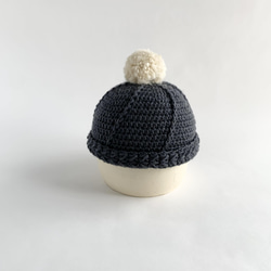 [BABY]42cm ポンポンメリノロール帽[グレー] [完成品] 4枚目の画像