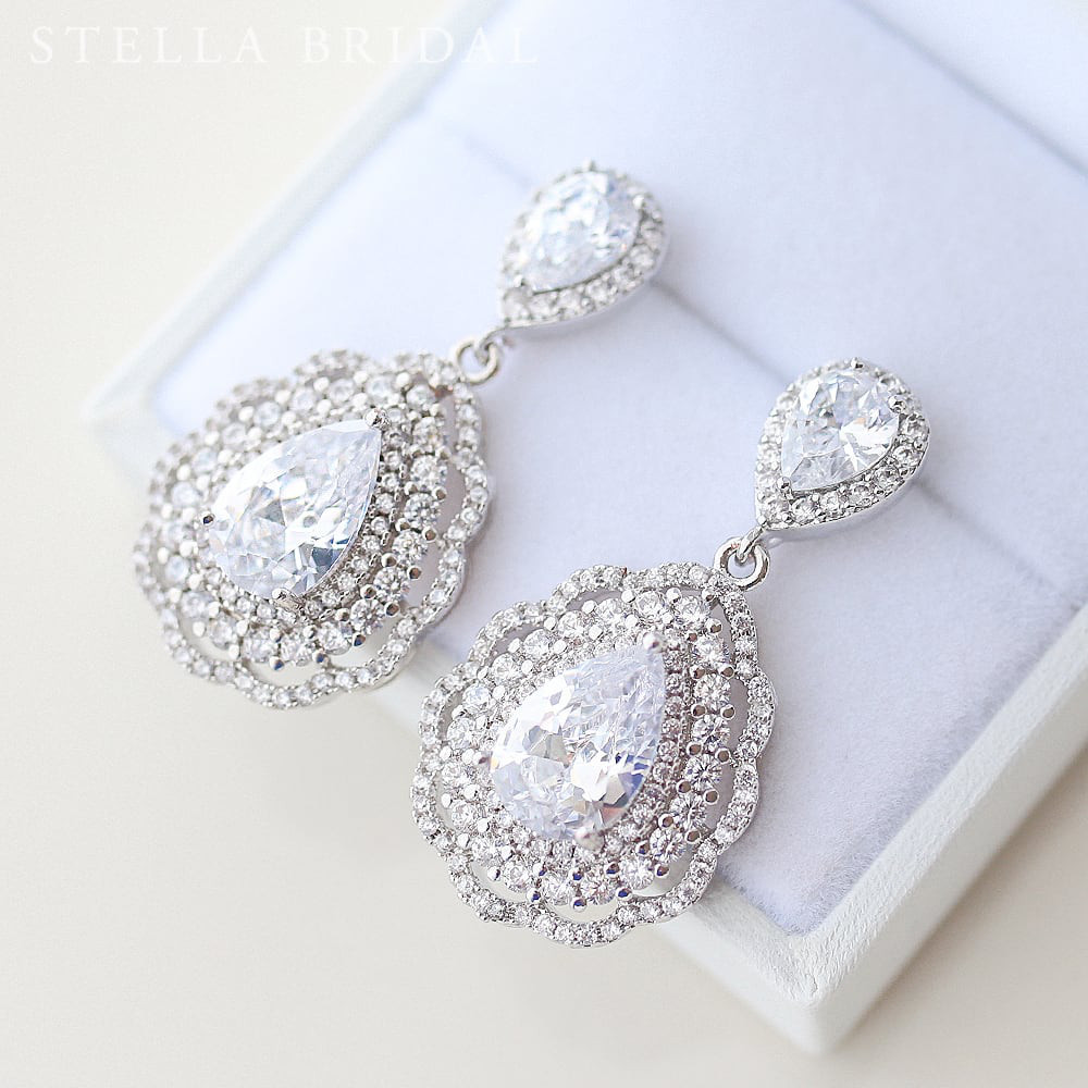 キュービックジルコニア ウェディングピアス ルイーズ II クリア