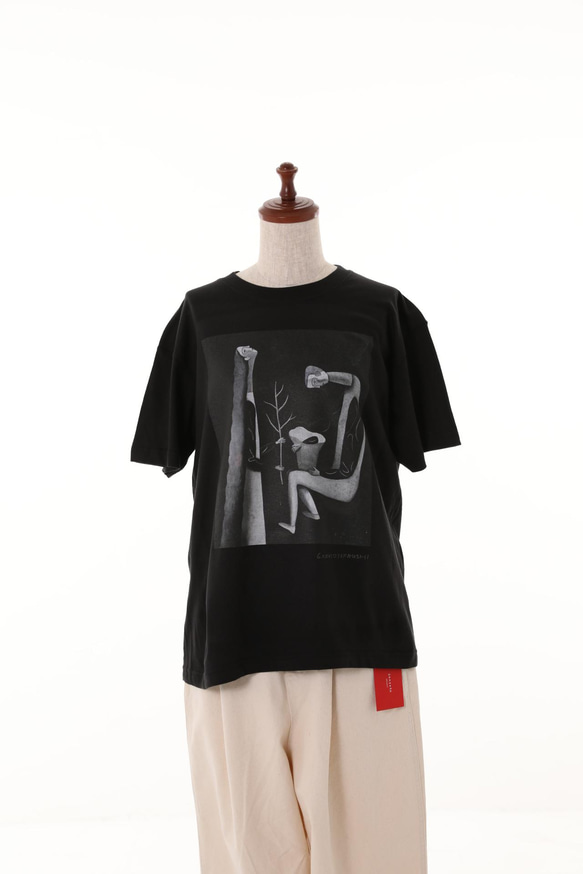 Gakuto Tkahashi  【conversation 】Organic cotton Tshirt-BK 1枚目の画像