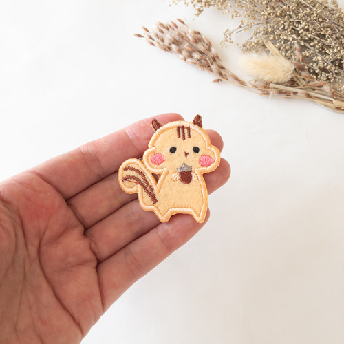 どんぐり りす 2枚セット｜アイロン接着 その他入園グッズ デコリエ