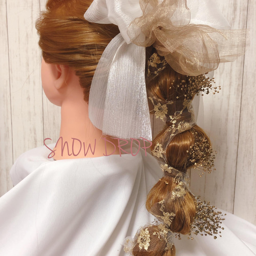 EMarie ホワイトリボンヘアアクセサリー ホワイトレースリボンヘアアクセサリー - メルカリ