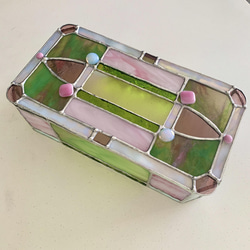 玻璃紙巾盒“粉紅花園” 第6張的照片
