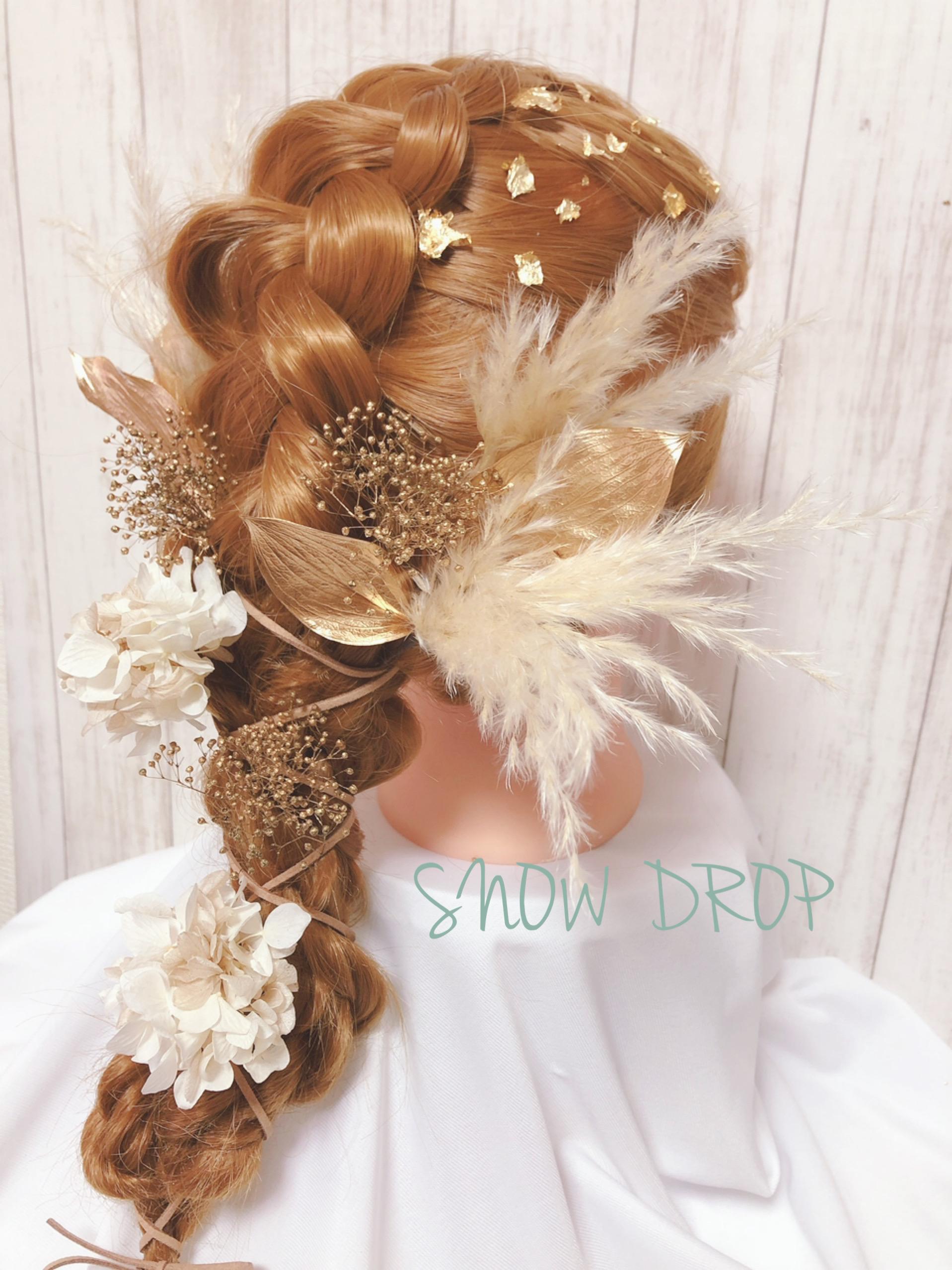 ゴールド髪飾り♡大人綺麗め髪飾り♡卒業式♡ブライダル♡結婚式♡人気髪飾り