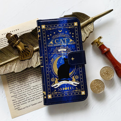 猫の魔導書 〜THE MOONLIGHT CAT〜 手帳型 iPhoneケース