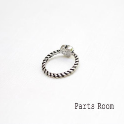 [2 件] 復古鍍銀 &amp; 心形玻璃戒指 [桃粉色]-mt-3510 第2張的照片