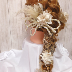 ドットチュールリボン髪飾り♥️卒業式髪飾り♡ブライダル♡結婚式♡成人式髪飾り ドットチュールリボン♥️Bordeaux♡髪飾り♡卒業式髪飾り♡成人