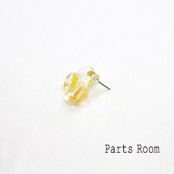 [4 件] 透明花朵耳環 [橙色 x 黃色] [無鈦柱夾]-mt-3516 第3張的照片