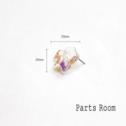 [4 件] 透明花朵耳環 [粉 x 紫] [無鈦柱夾]-mt-3517 第3張的照片