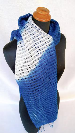 藍染めストール（南牧ふるさと染め）　マフラー　草木染め　自然染料　1点もの 4,550円