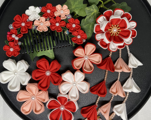 匿名配送　つまみ細工　かんざし　櫛　セット 95ccb3eed7ba83c1fd2b3b3f604bfb