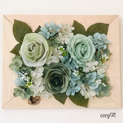 ウォールグリーン ～green roses～ 24cm×30cm ※光触媒加工※ 2枚目の画像