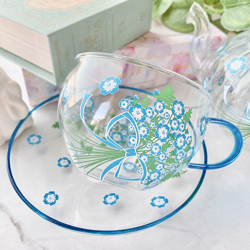 名入れギフト】ネモフィラのティーポット＆カップ・ソーサーSET ポット