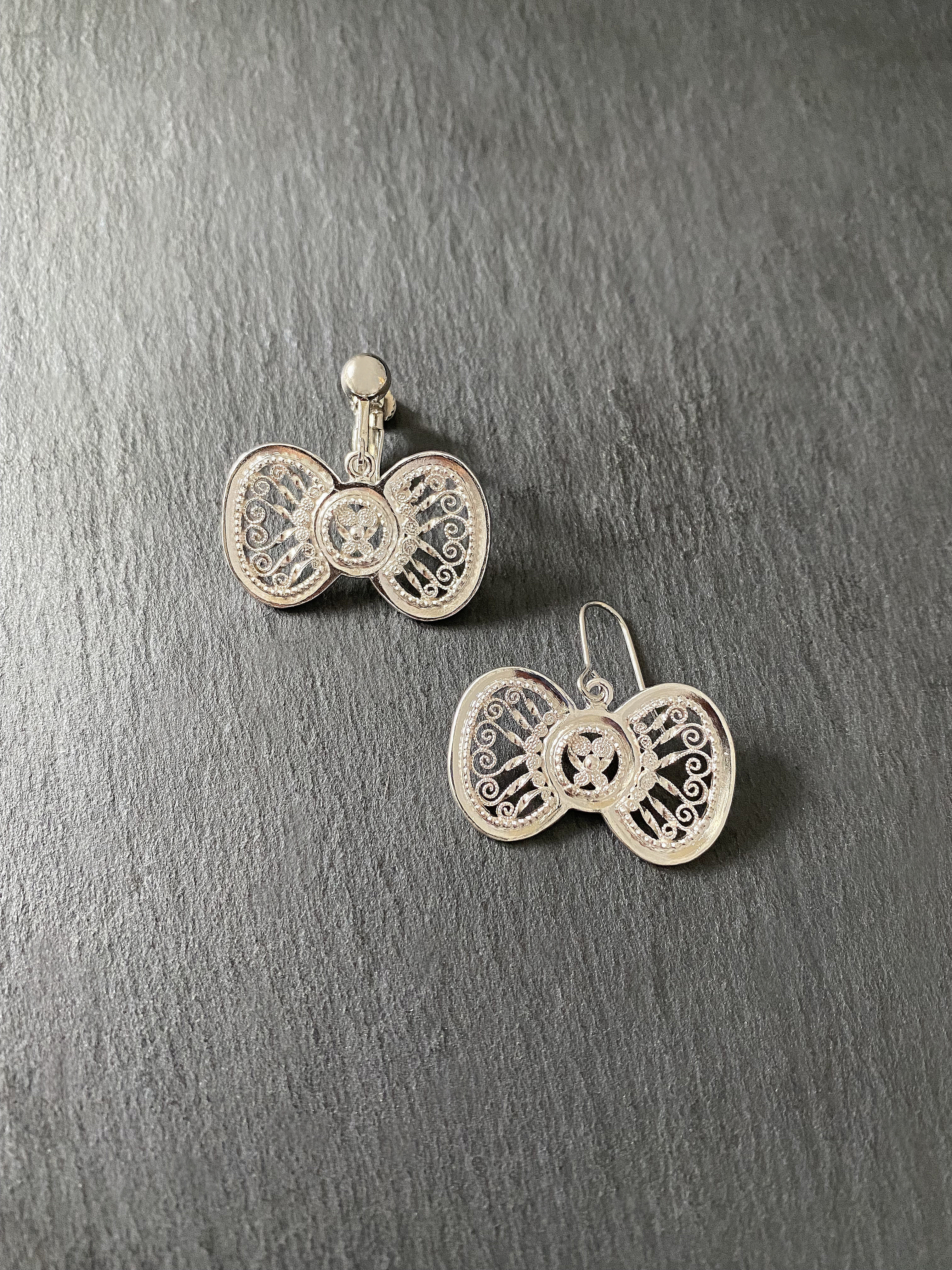 【銀線細工】Ribbon(L)ピアスorイヤリング/SV925