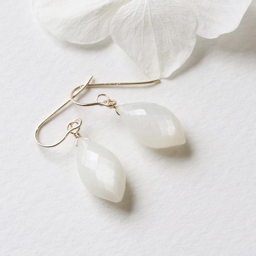 天然石♡もものピアス14kgf 天然石♡もものピアス14kgf