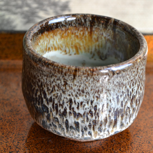 萩焼】◇ぐい吞み 孔雀釉(ブルー) 窯変 ＊酒器 ☆萩焼き おちょこ